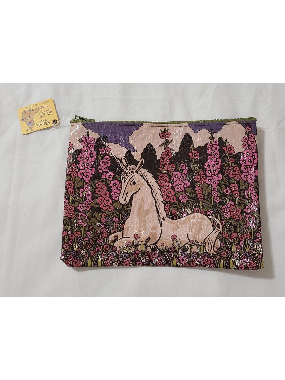 Blue Q Bags Unicorn Zipper Pouch Purple Pencil Folk Art Peabody Essex Museum NWT